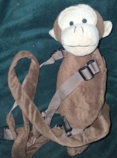 EDDIE BAUER BROWN MONKEY 2 IN 1 HARNESS BUDDY STUFFED PLUSH ANIMAL