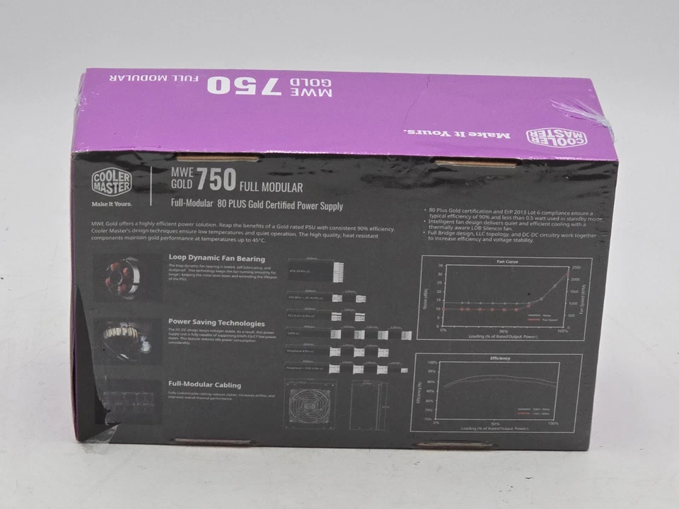 Cooler Master MWE 750W Fully Modular Power Supply 80 Plus Gold Efficiency - Image 2 of 2