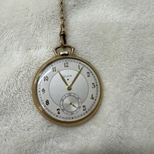 ELGIN open face pocket watch 10s, 15 jewels, Gold filled case with chain - 1921