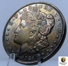 1921 MORGAN SILVER DOLLAR GEM BU $1 " SUNSERA ROAST " TONER PREMIUM EYE CANDY