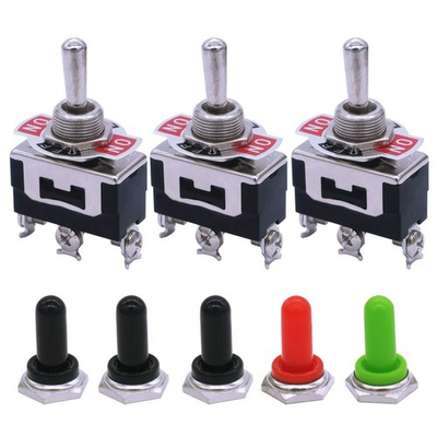 #ad 3Pcs Momentary Toggle Switch SPDT On Off On 3 Pin 3 Position 3 Way To operate $15.39