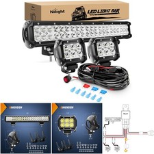 2 Pack 20 Inch 126w Spot Flood Led Light Bar 4 Inch Pods 18w Off Road Tractor