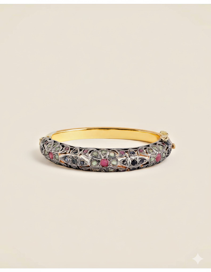 Gold Plated Women’s Multi-Gemstone Ruby Sapphire … - image 3