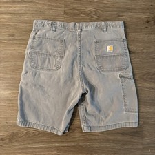 Carhartt Men's Rugged Flex Relaxed Fit Canvas Work Shorts Sz 38 Gray 102514-039