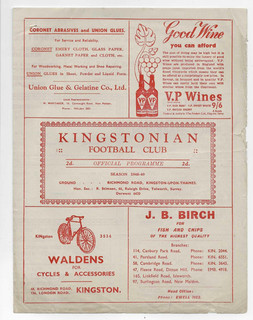 1948/49 Isthmian League KINGSTONIAN v. ILFORD