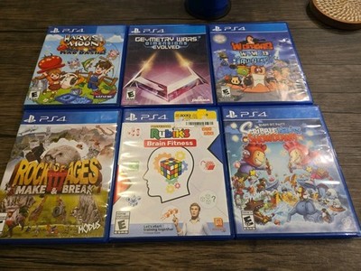 Ps4 Puzzle 6 Game Bundle Geometry Wars, Mad Dash, Worms, Rock Of Ages, And More!