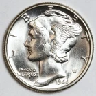 1944 10c Mercury Silver Dime Uncirculated - RAW - Great Looking Flashy Coin