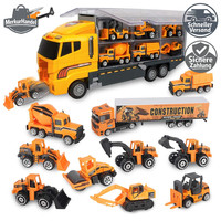 LKW Spielzeug Set Autotransporter Bagger Baustelle Ab 3 Jahre Jungen