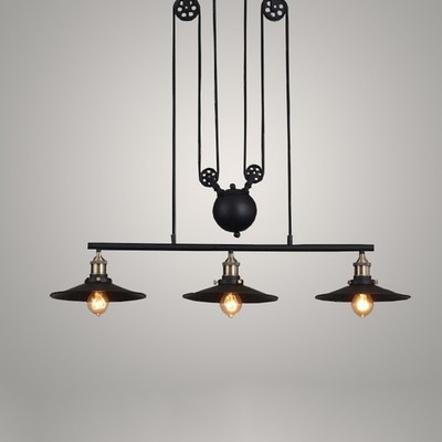 Vintage Industrial Pulley Pendant Lighting Loft Kitchen Island Light Fixture