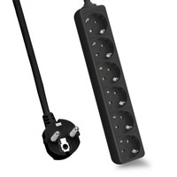 Helos Power Strip Classic 6-Compartmenti Black Without Switch 262806
