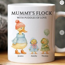 Nanny's Flock with Puddles of Love - Personalised Mug - UK Mother's Day