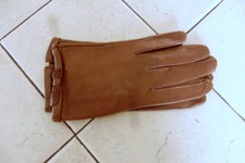 Vintage NOS UNBRANDED Women  s Leather Gloves BROWN Size A 6/7