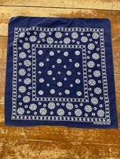 VTG 60s Indigo Blue Fast Color Circle Design Bandana