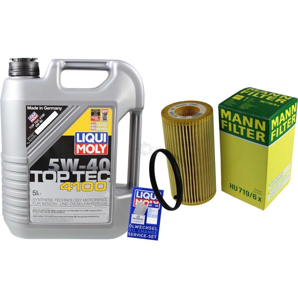 Mann Inspektionspaket 5L Liqui Moly Top Tec 4100 5W-40 FüR VW Golf V 2.0 GTI EOS-image