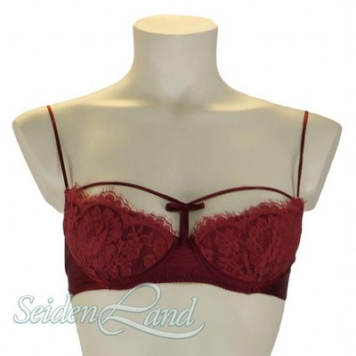 Bügel BH TEASE BRA von Shell Belle Couture mit Seide dahlia rot oder schwarz