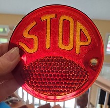Vtg 1920 30 40 Do-ray  4 14 Diam. Glass  Stop  Light  Lens  Tiger-ey