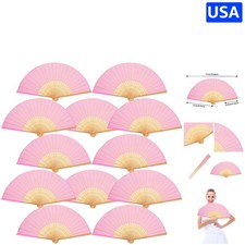 Lightweight  Foldable 12-Piece Paper Fans for Weddings  Summer Festivities