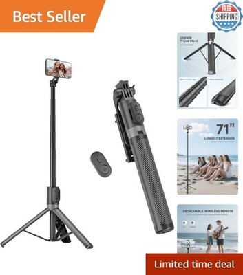 Elite 71'' Phone Tripod with Wireless Remote - Perfect for Travel & Vlogging