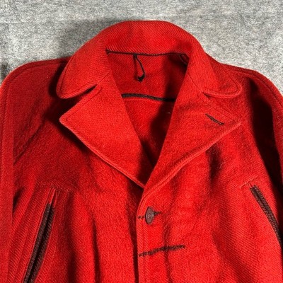 Vintage Hudson's Bay Jacket Mens Large Red Stripe Wool Blanket