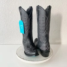 Lane LEXINGTON Womens Cowboy Boots 9.5 Black Western Cowgirl Mid Calf Pointed
