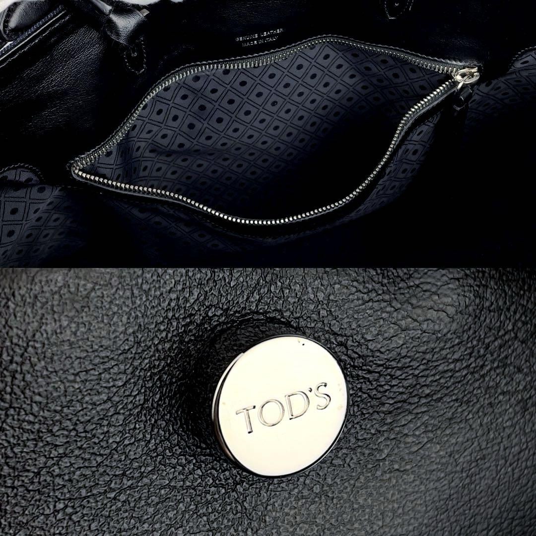 【極美品】トッズ　トートバッグ　2way　ダブルT　デニム　レザー　ブラック 2025年最新】トッズ Tod's ダブルTの人気アイテム - メルカリ