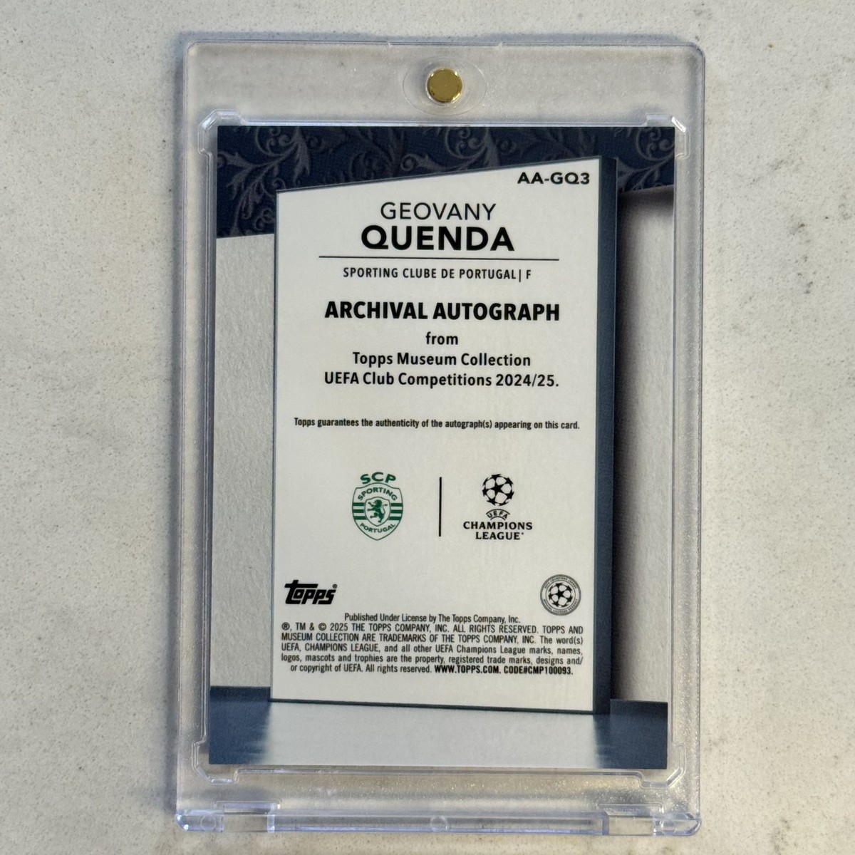 2024-25 Topps Museum Geovany Quenda Rookie Gold Auto Rc /50 | eBay