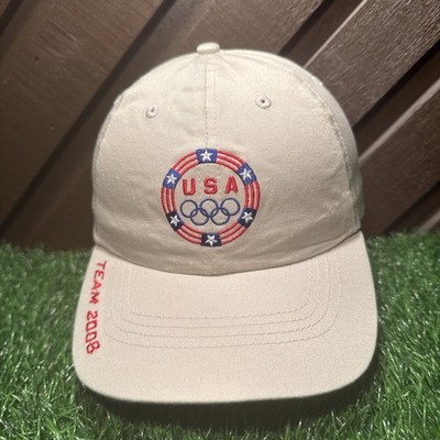 Team USA 2008 Olympic Beige Tan Hat Cotton Strapback Baseball Cap K-products