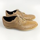 Genuine Ostrich/ Goat Beige Shoes Oxford Mens Land Handmade Sneaker Size 9 — photo 1