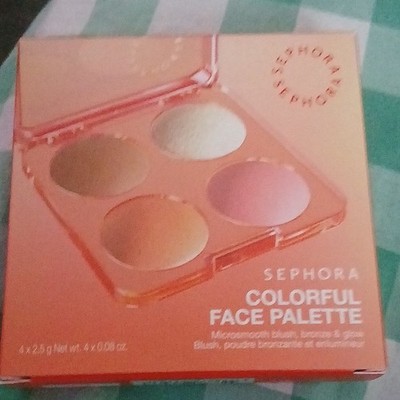 SEPHORA Colorful Face Palette 4-Pan Blush Bronzer Highlighter Shimmer 4x2.6g