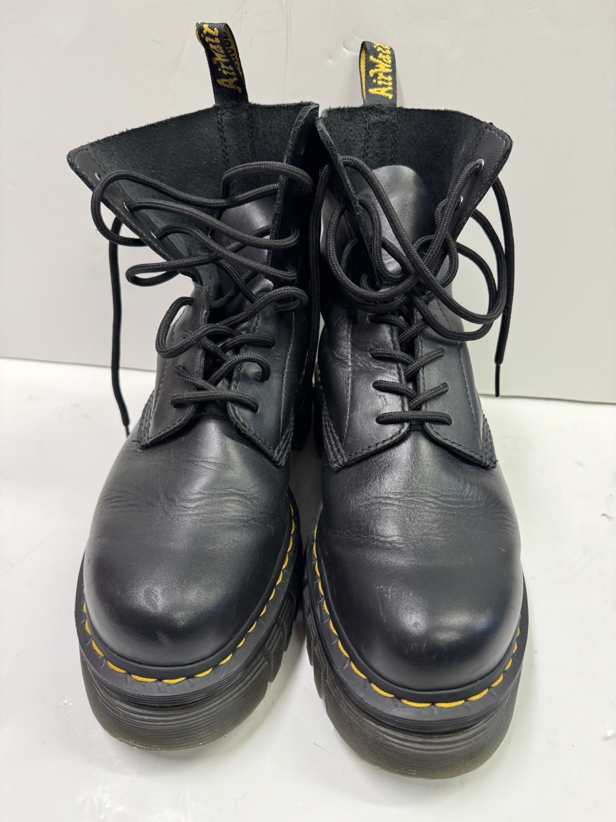 Dr Doc Martens Audrick Black 8-Eye Boots Lace Up Punk Grunge Shoes Womens Sz 10 thumbnail 3