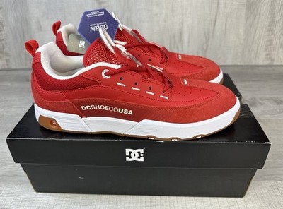 DC Legacy 98 Slim Red & White Shoes Skateboard Shoes Mens US Size 10.5