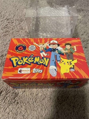 1999 Topps Merlin Pokemon Box 100 Packs 600 Stickers (W/ Soft Case