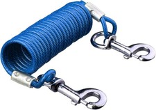 12ft Coiled Pet Tie Out Cable - Tangle-Free, Quick Retractable Leash for Dogs