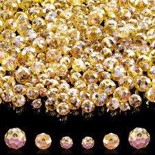 WILLBOND 600 Pcs Crystal Glass Beads for Jewelry Making Bulk Suncatcher Faceted