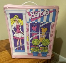 1988 Vintage Barbie Carrying Case And Closet Pink Cute 12x10.5x3 Mattel