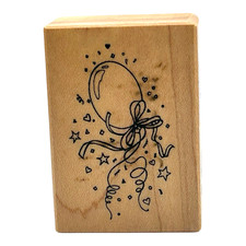 1996 Balloon PSX Designs Rubber Stamp D-1974 Birthday Celebration NEW