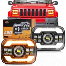 Auxbeam 7x6 Led Headlights For Jeep Cherokee Xj 1984-2001 Wrangler Yj 1986-1995