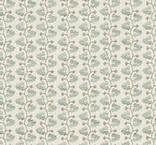 Colefax & Fowler Stylized Leaf Stripe Woven Fabric- Hazebrook Aqua 3 yd F4943-05