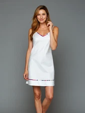 High Thread Cotton Chemise, nightgown, NWT, White size small, 25028VIVE(S)