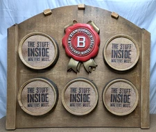 Giant Jim Beam Formula Seal Barrel Head Sign Whiskey Store Display 42x37"