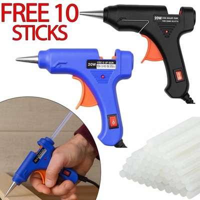 Heißklebepistole 20 W elektrischer Auslöser Zum Selbermachen Handwerk Reparaturen mit 10 Klebesticks UK