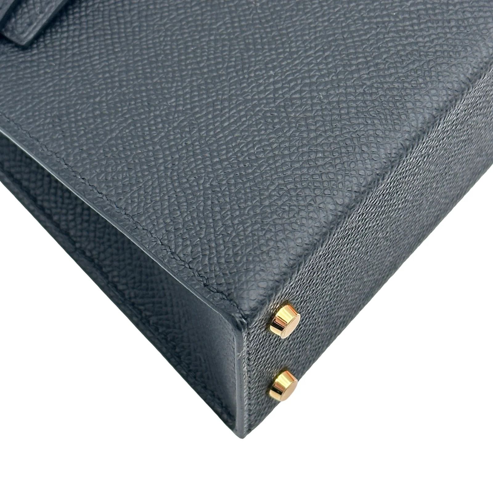 HERMES Mini Kelly 2 Black Epsom Leather Handbag K Stamp #OKB47 image 6