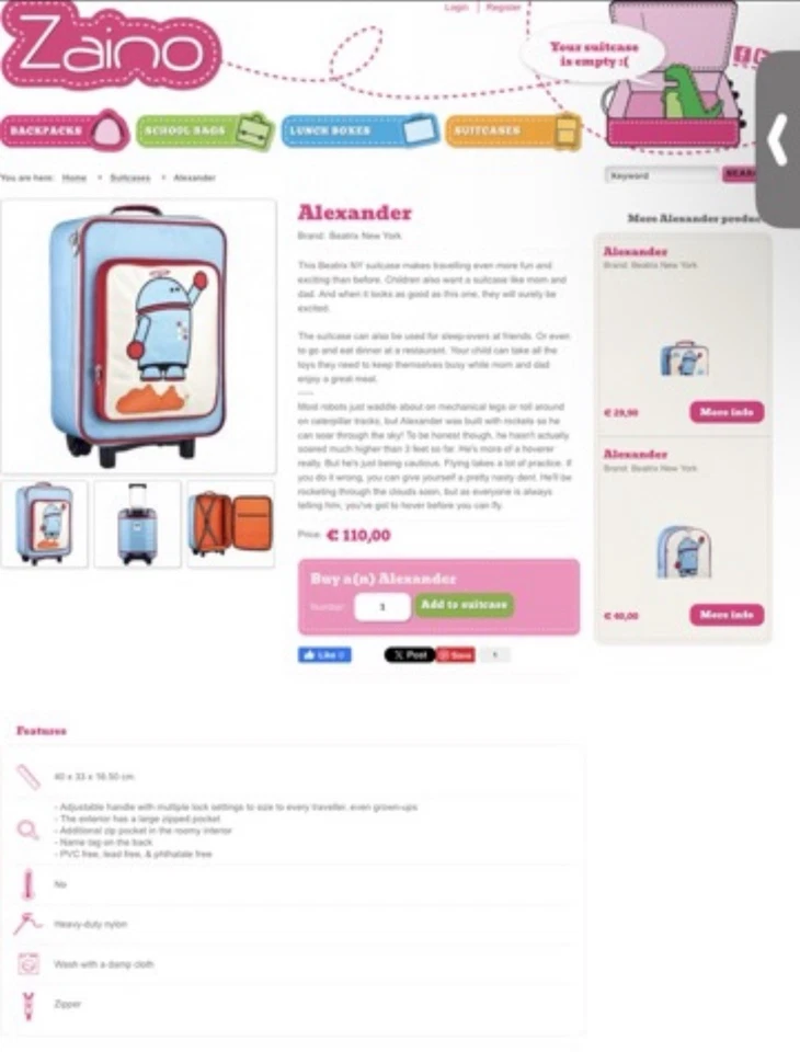 Beatrix NY Kids Luggage Backpack - Image 2 of 4