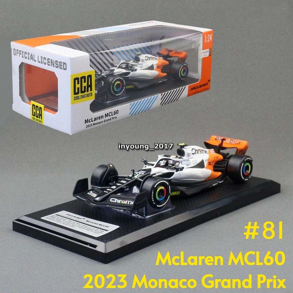 1:24 F1 McLaren MCL60 Diecast Model Car 2023 Monaco Grand Prix Oscar Piastri 81 - Image 2 of 4