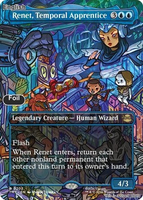 Magic Renet, Temporal Apprentice (Borderless) 202 Rare Teenage Mutant Ninja T...