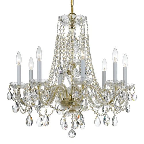 Crystorama 26" Wide Brass 8-Light Traditional Crystal Chandelier - Picture 3 of 6