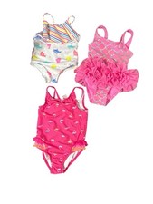 Girls' One Piece Swimsuit Lot 3pcs. Size 12m / 18m / 2T