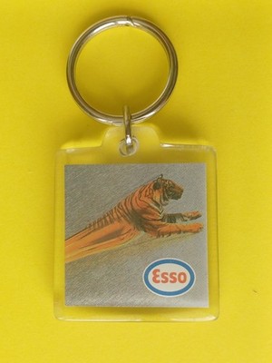 Vintage Schlüsselanhänger, Inklusion Typ Bourbon: Tiger ESSO Ultron Racing Oil