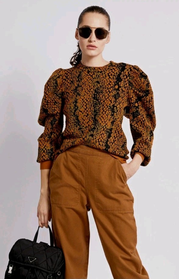 Gemma Python Jacquard Sweater Sz S SAMPLE - image 2