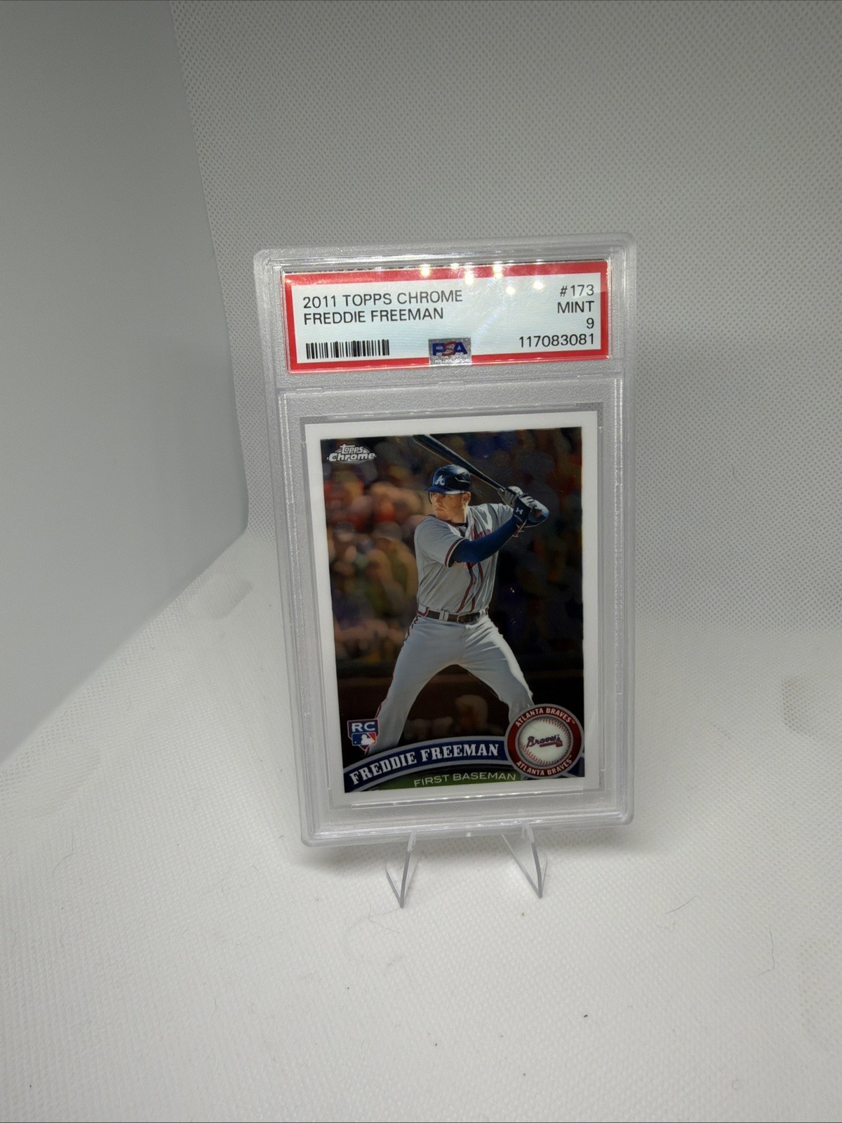 Freddie Freeman #173 Baseball Cards 2011 Topps Chrome trading card — raw and PSA graded price guide